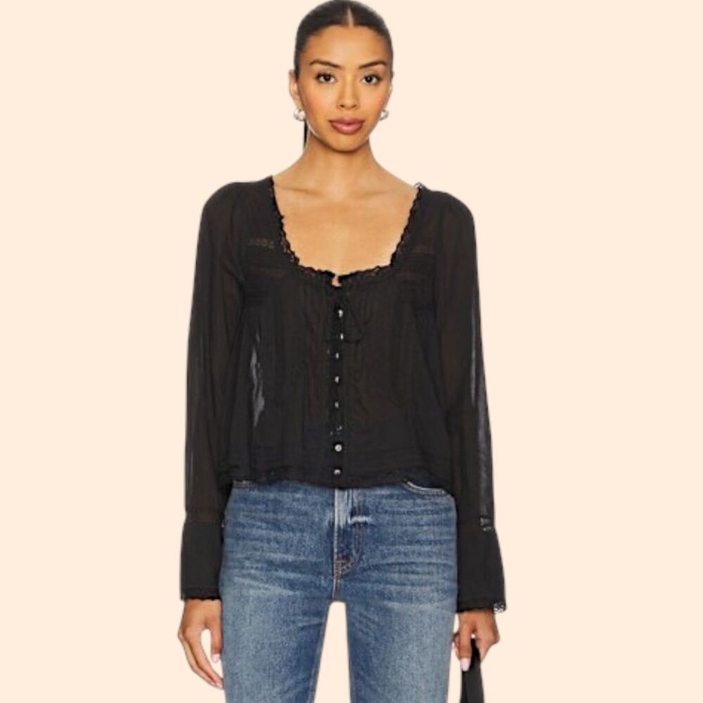 Free People Evermore Black Top